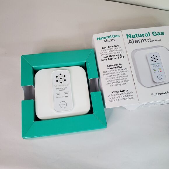 Denova Natural Gas Alarm W/Voice Alert 10 Yr Battery Powered Detector - OPEN BOX - Picture 12 of 14